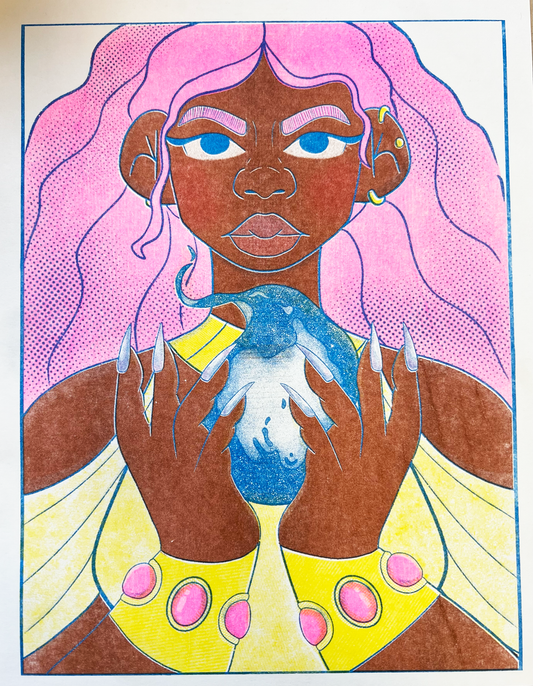 Blue Flame Riso Print