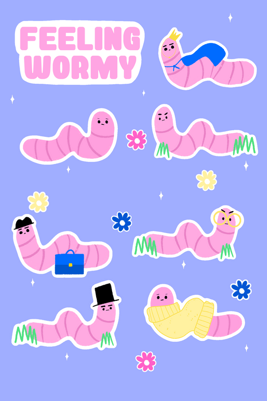 Feeling Wormy Sticker Sheet